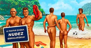 Machos gostosos e pintudos na praia de nudismo